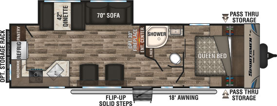 2019 KZ RV Sportsmen LE 291RKLE Travel Trailer Floorplan