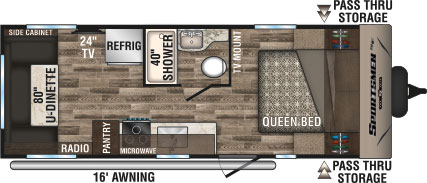 2019 KZ RV Sportsmen SE 220RDSE Travel Trailer Floorplan