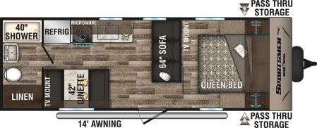 2019 KZ RV Sportsmen SE 240FBSE Travel Trailer Floorplan