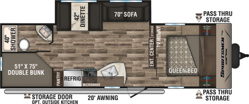 2019 KZ RV Sportsmen SE 271BHSE Travel Trailer Floorplan