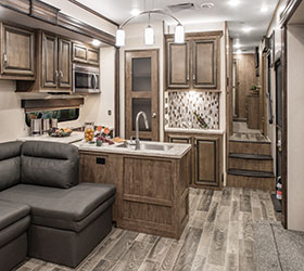 2019 KZ RV Venom V3911TK Fifth Wheel Toy Hauler Kitchen