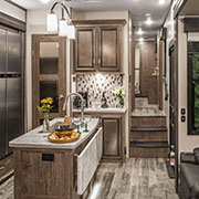 2019 KZ RV Venom V4013TK Fifth Wheel Toy Hauler Kitchen Cabinets