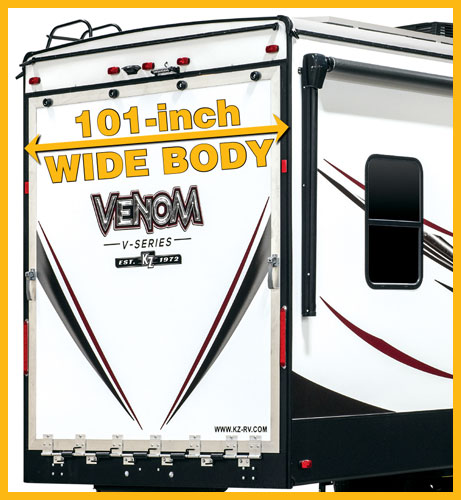 2019 KZ RV Venom Fifth Wheel Toy Haulers 101-Inch Wide Body