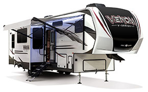 2019 KZ RV Venom V-Series V3413TK Fifth Wheel Toy Hauler Exterior Awning