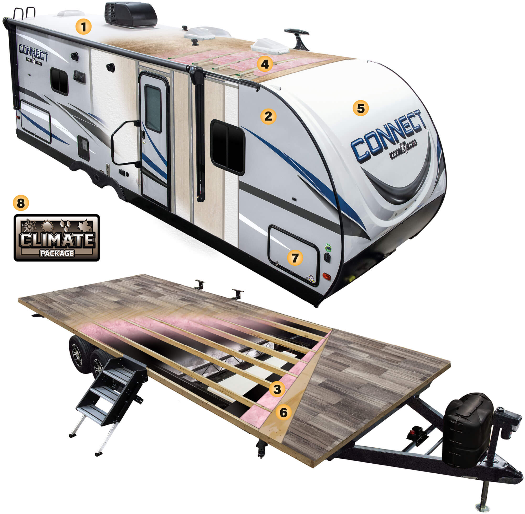 2019 KZ RV Connect Travel Trailer Cutaway