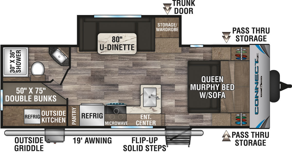 2020 KZ RV Connect SE C231BHKSE C231BHKSE Travel Trailer Floorplan