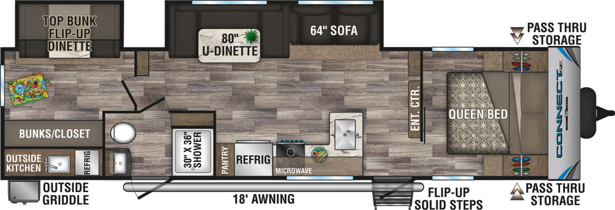 2020 KZ RV Connect SE C312BHKSE Travel Trailer Floorplan