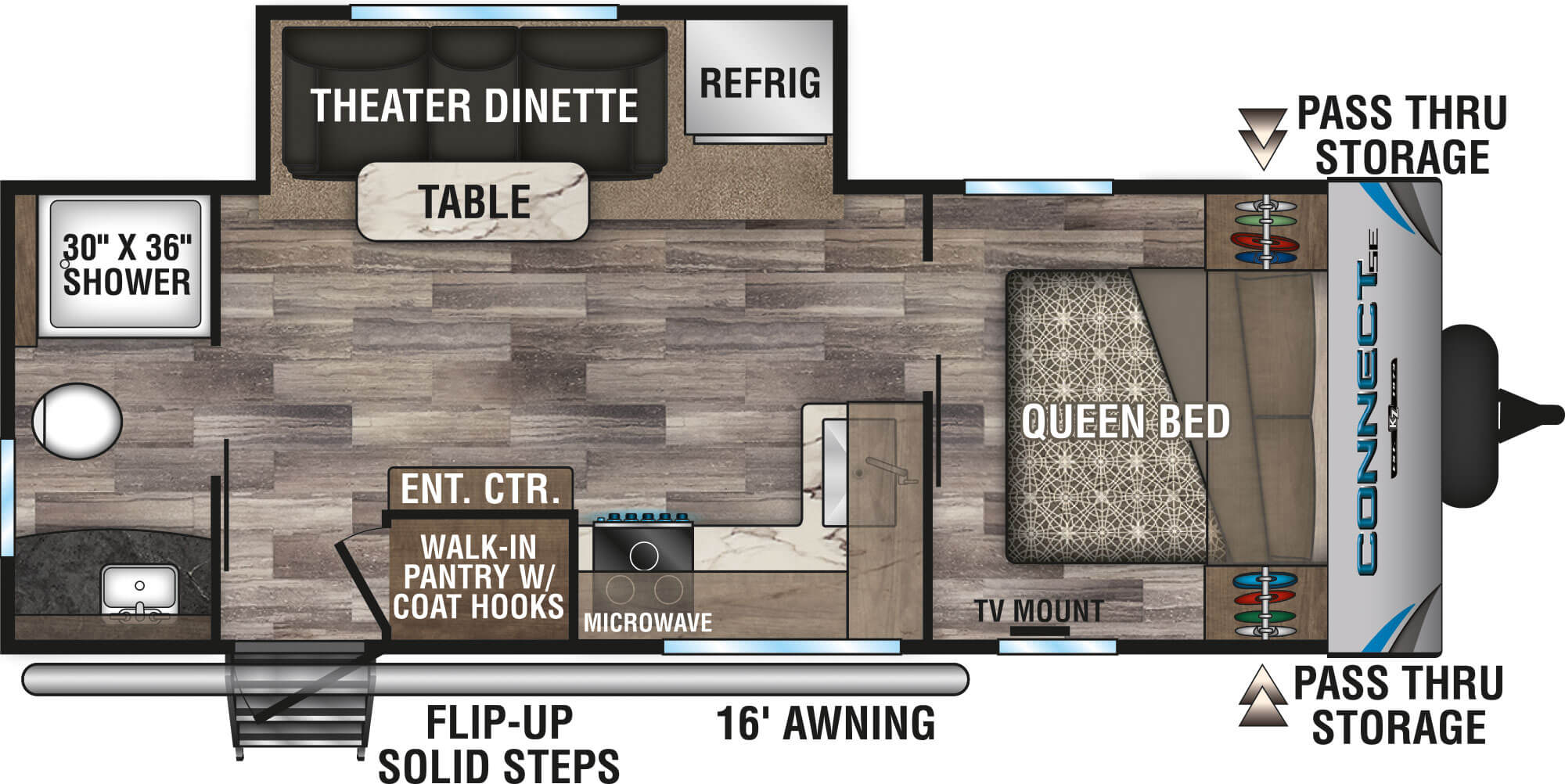 2020 KZ RV Connect SE C221RBSE Travel Trailer Floorplan