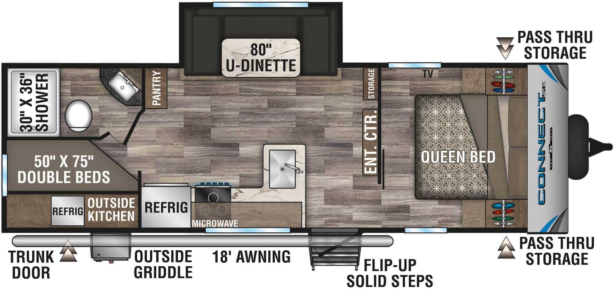 2020 KZ RV Connect SE C241BHKSE Travel Trailer Floorplan