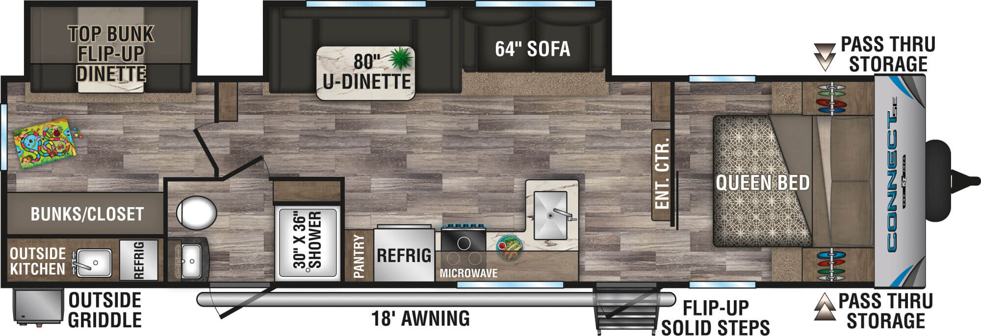 2020 KZ RV Connect SE C312BHKSE Travel Trailer Floorplan