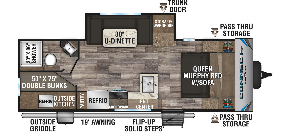 2020 KZ RV Connect SE C231BHKSE Travel Trailer Floorplan