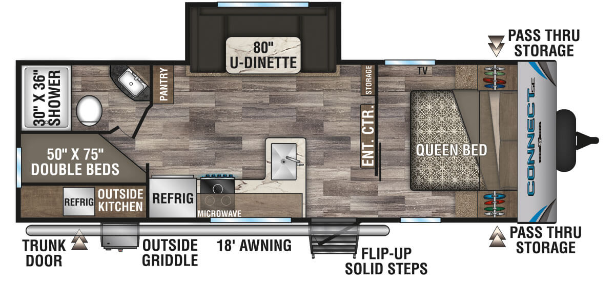 2020 KZ RV Connect SE C241BHKSE Travel Trailer Floorplan