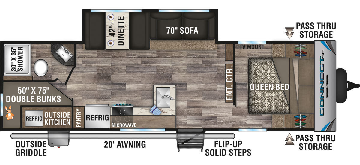 2020 KZ RV Connect SE C261BHKSE Travel Trailer Floorplan