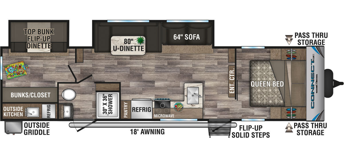 2020 KZ RV Connect SE C312BHKSE Travel Trailer Floorplan