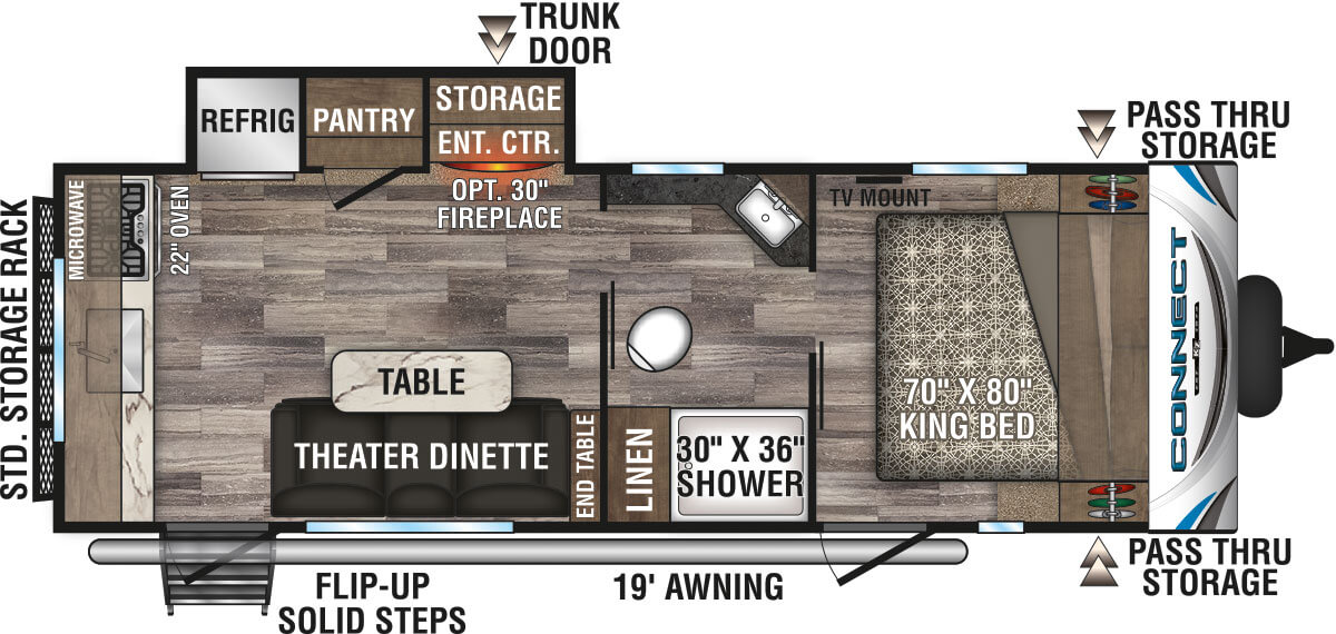 2020 KZ RV Connect C231RK Travel Trailer Floorplan