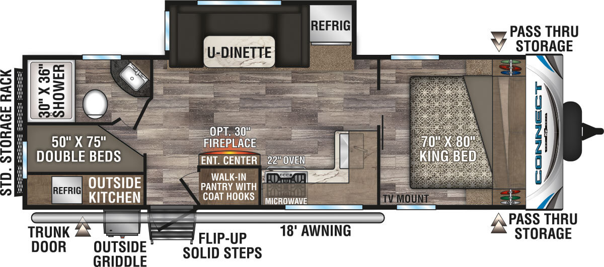 2020 KZ RV Connect C251BHK Travel Trailer Floorplan