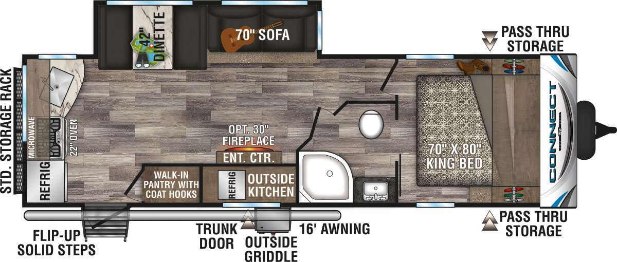 2020 KZ RV Connect C261RKK Travel Trailer Floorplan