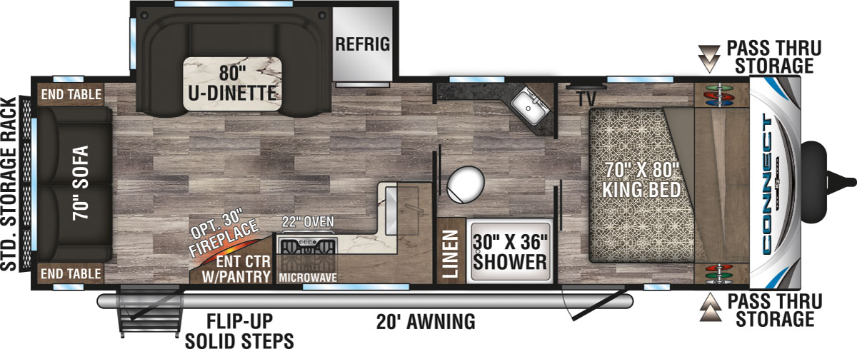 2020 KZ RV Connect C261RL Travel Trailer Floorplan