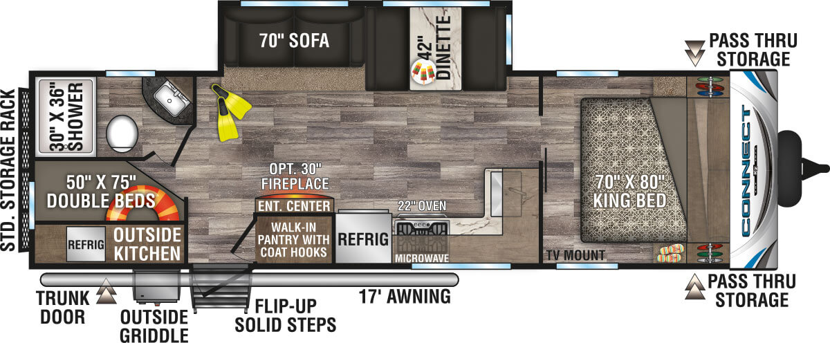 2020 KZ RV Connect C271BHK Travel Trailer Floorplan