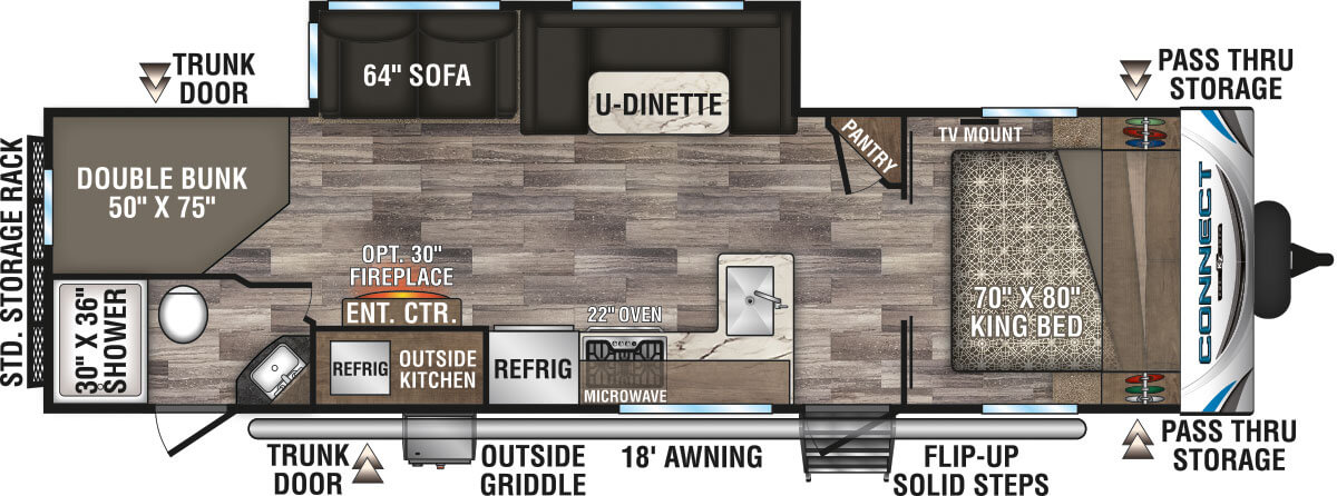 2020 KZ RV Connect C291BHK Travel Trailer Floorplan