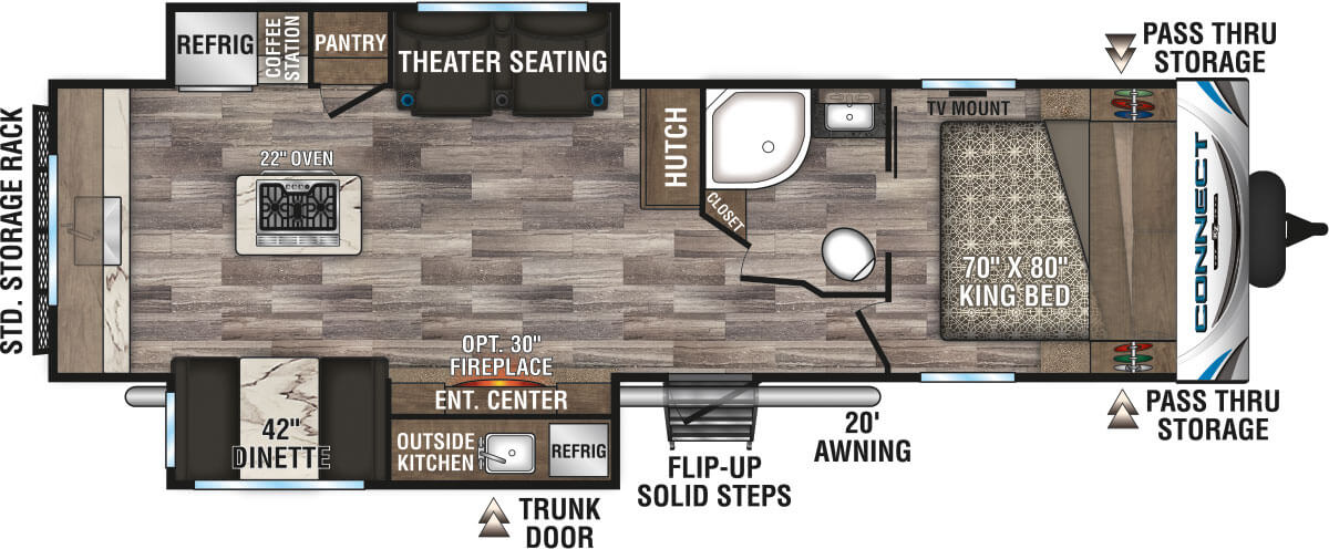 2020 KZ RV Connect C302RIK Travel Trailer Floorplan