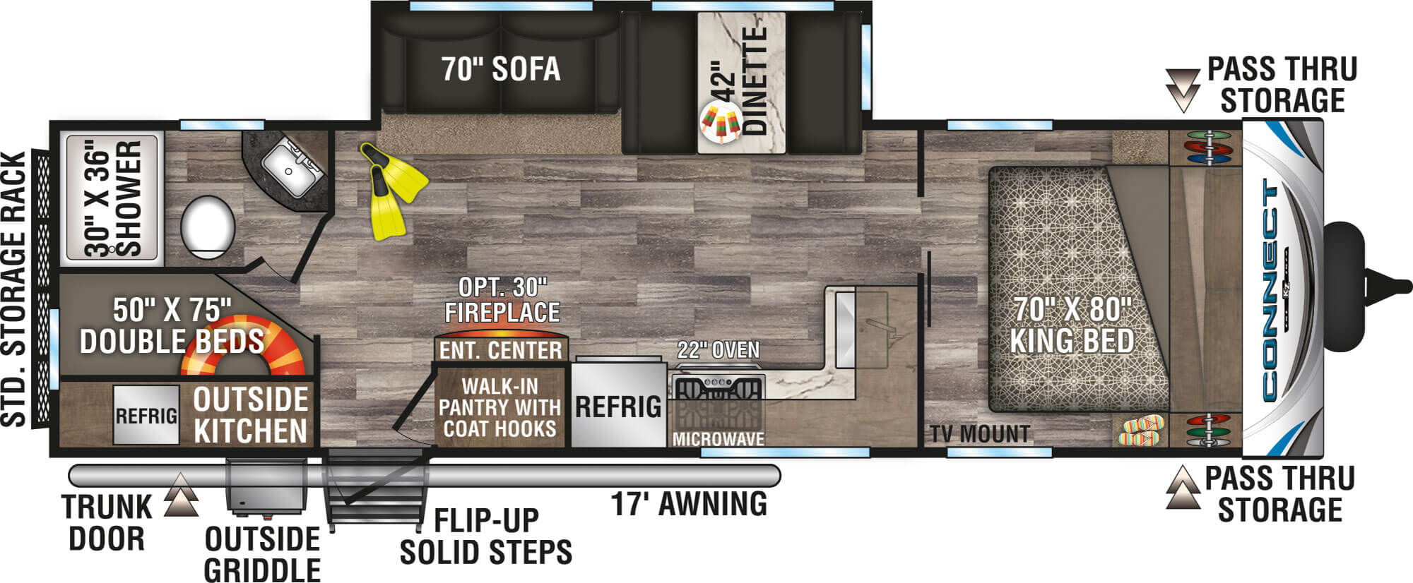 2020 KZ RV Connect C271BHK Travel Trailer Floorplan