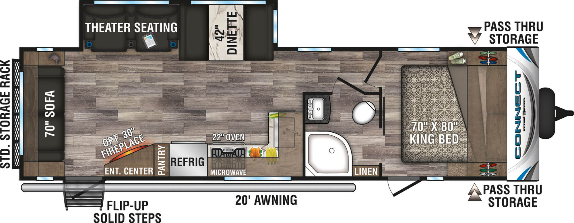 2020 KZ RV Connect C291RL Travel Trailer Floorplan