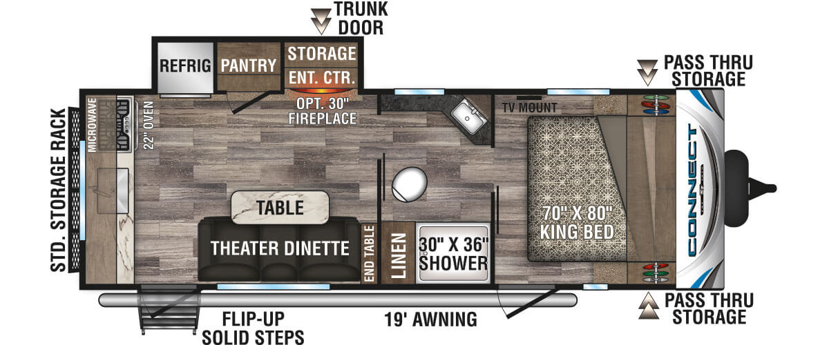 2020 KZ RV Connect C231RK Travel Trailer Floorplan