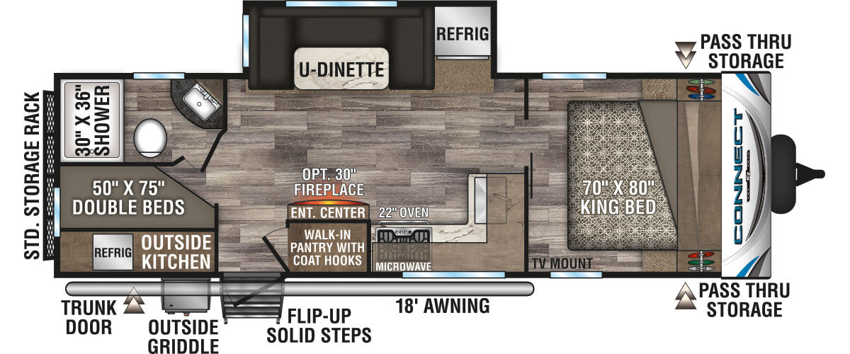 2020 KZ RV Connect C251BHK Travel Trailer Floorplan