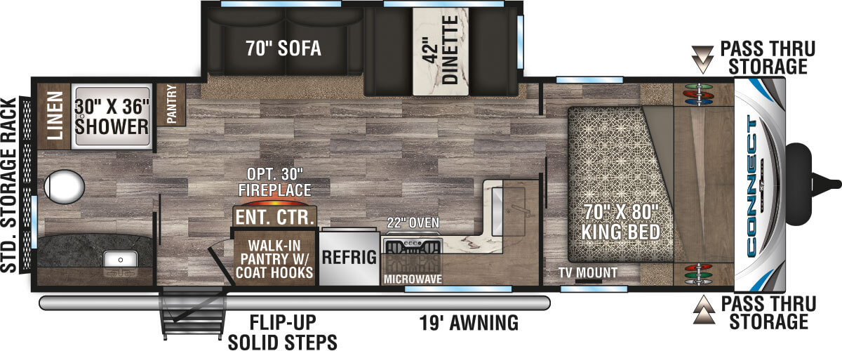 2020 KZ RV Connect C261RB Travel Trailer Floorplan