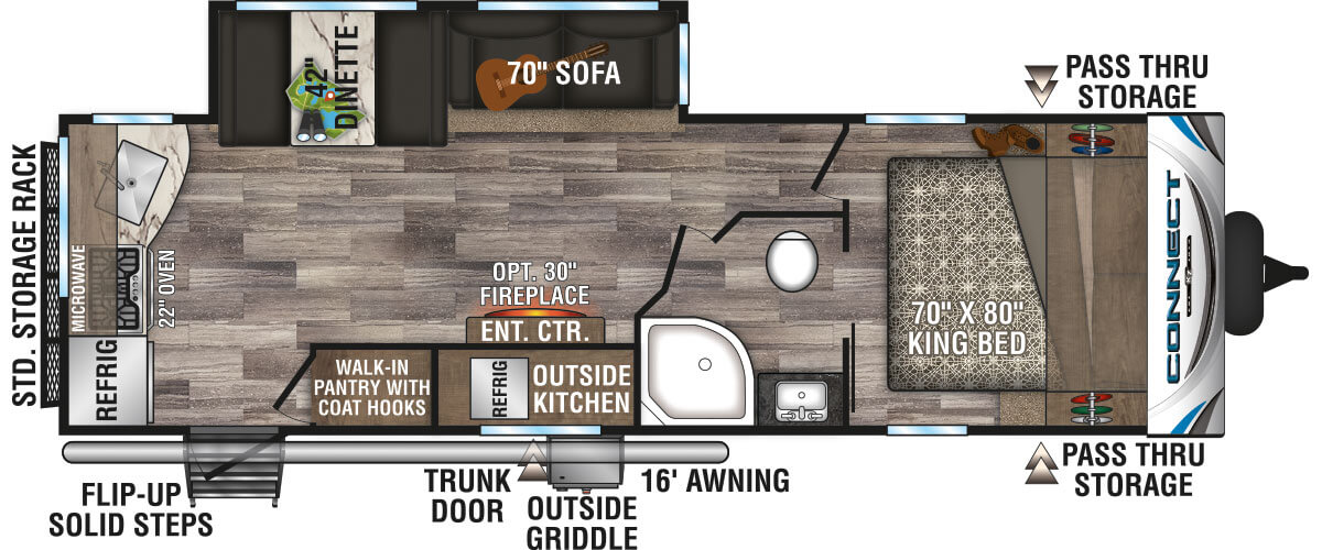 2020 KZ RV Connect C261RKK Travel Trailer Floorplan