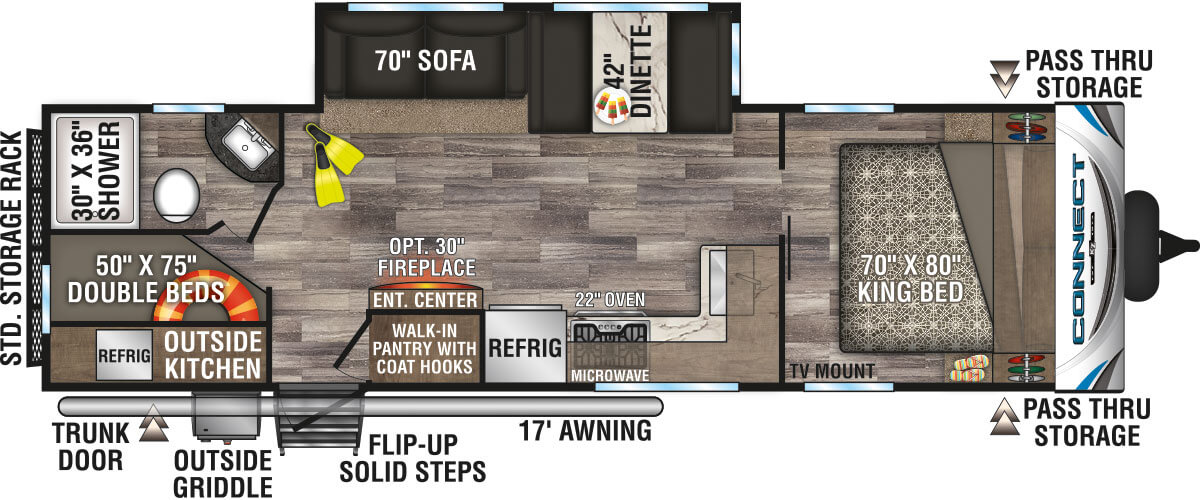 2020 KZ RV Connect C271BHK Travel Trailer Floorplan