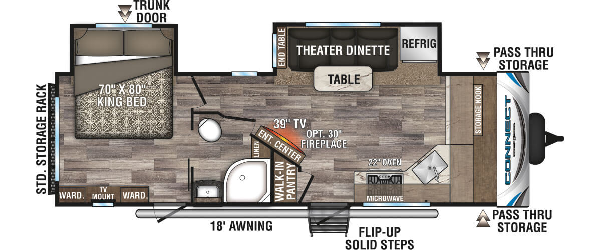 2020 KZ RV Connect C272FK Travel Trailer Floorplan