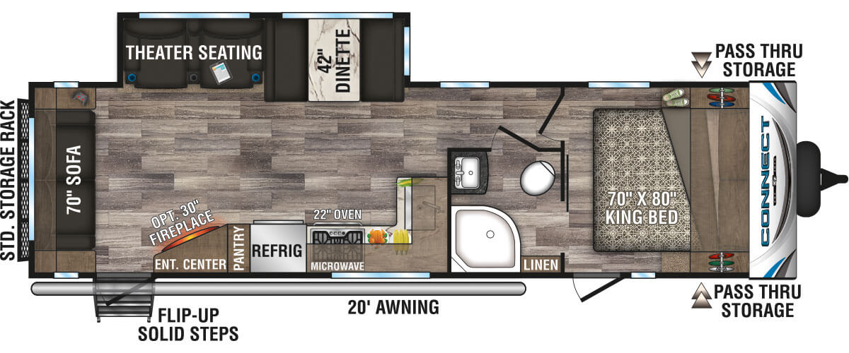 2020 KZ RV Connect C291RL Travel Trailer Floorplan