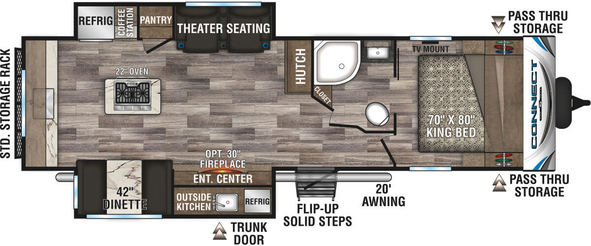 2020 KZ RV Connect C302RIK Travel Trailer Floorplan