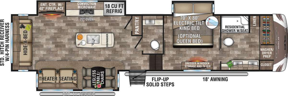 2020 KZ RV Durango Gold G366FBT Fifth Wheel Floorplan