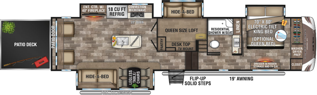 2020 KZ RV Durango Gold G382MBQ Fifth Wheel Floorplan