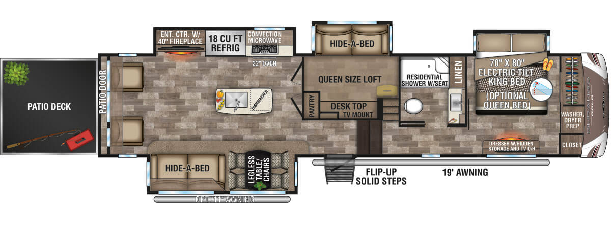 2020 KZ RV Durango Gold G382MBQ Fifth Wheel Floorplan