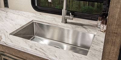 2019 KZ RV Durango Half-Ton D256RKT Fifth Wheel Kitchen Sink Detail