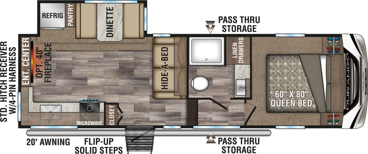 2020 KZ RV Durango D250RES Travel Trailer Floorplan