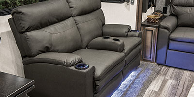 2020 KZ RV Durango Half-Ton D283RLT Fifth Wheel Theater Seating Blue Light