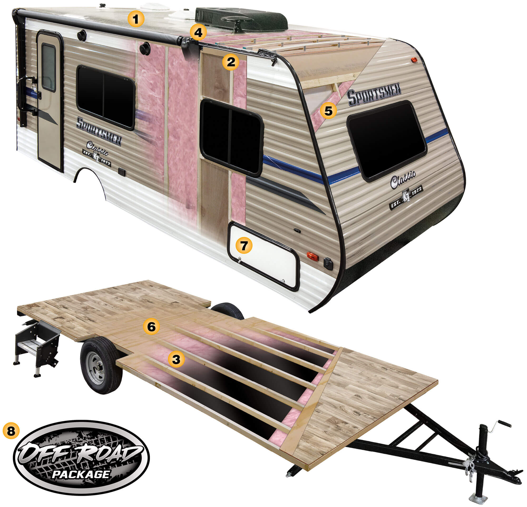 2019 KZ RV Sportsmen Classic Ultra Lightweight Travel Trailer Cutaway