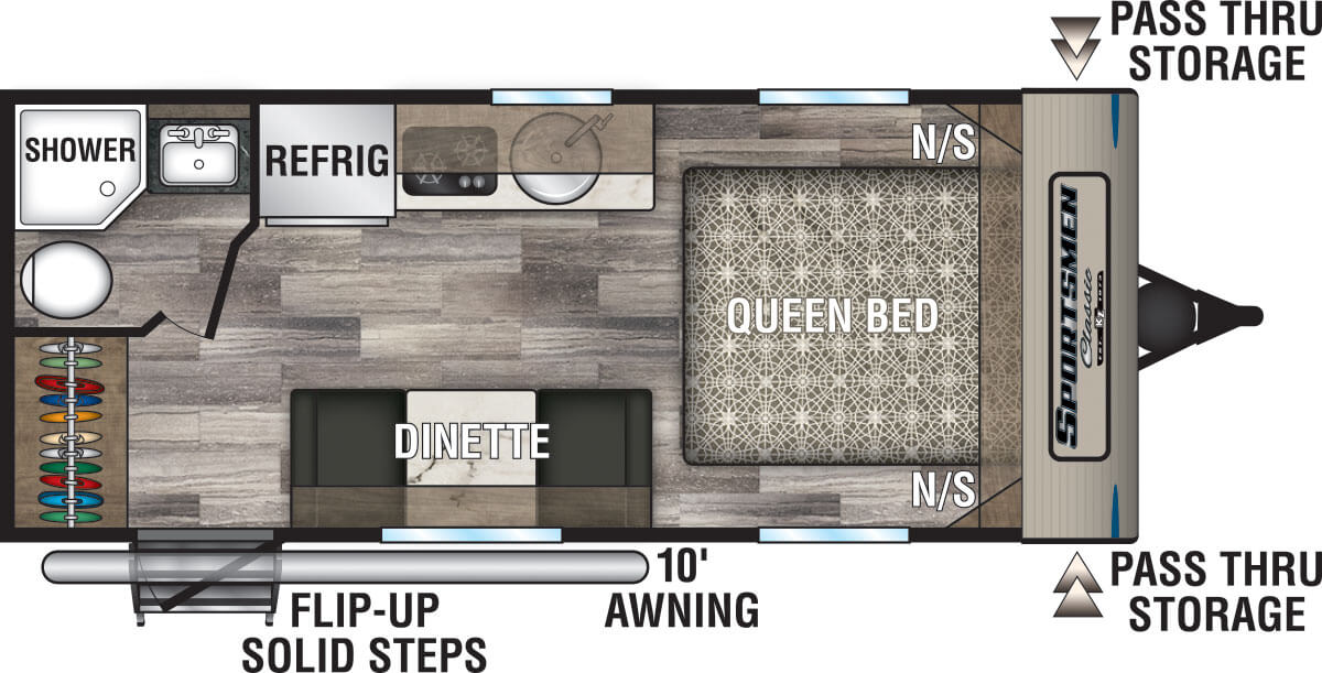 2020 KZ RV Sportsmen Classic 160QB Travel Trailer Floorplan