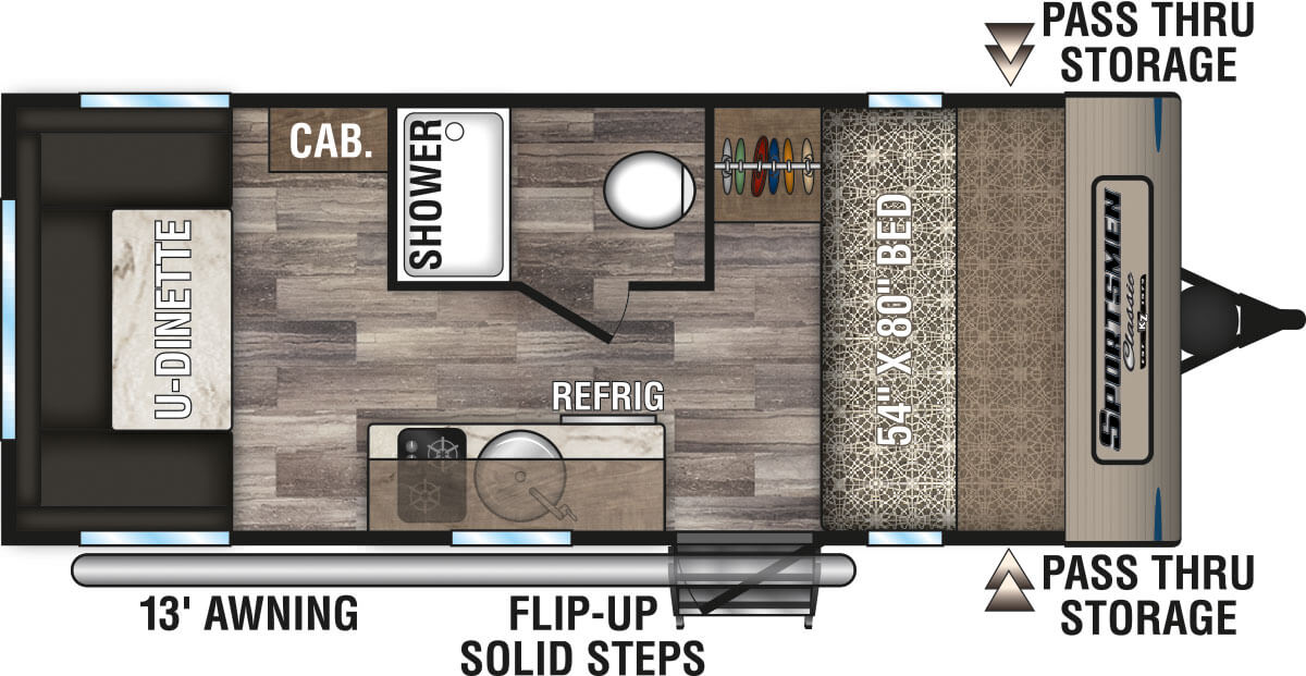 2020 KZ RV Sportsmen Classic 170RD Travel Trailer Floorplan