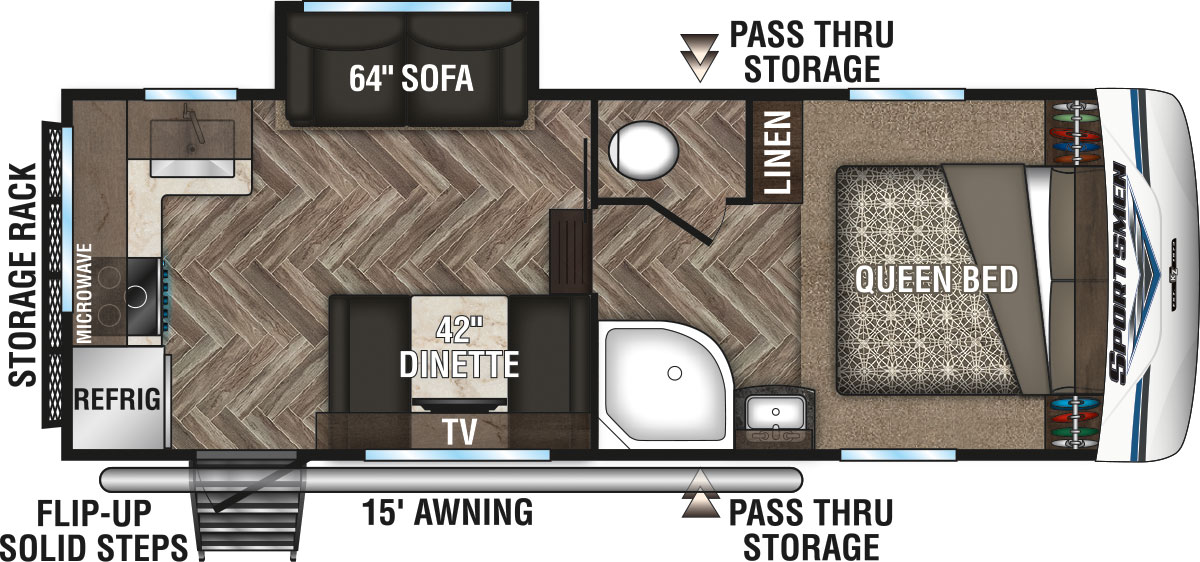 2020 KZ RV Sportsmen 231RK Fifth Wheel Floorplan