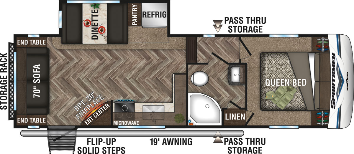 2020 KZ RV Sportsmen 251RL Fifth Wheel Floorplan