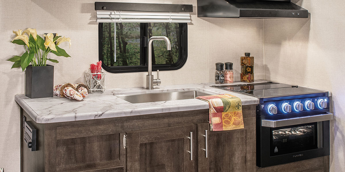 2019 KZ RV Sportsmen LE 231BHKLE Travel Trailer Kitchen