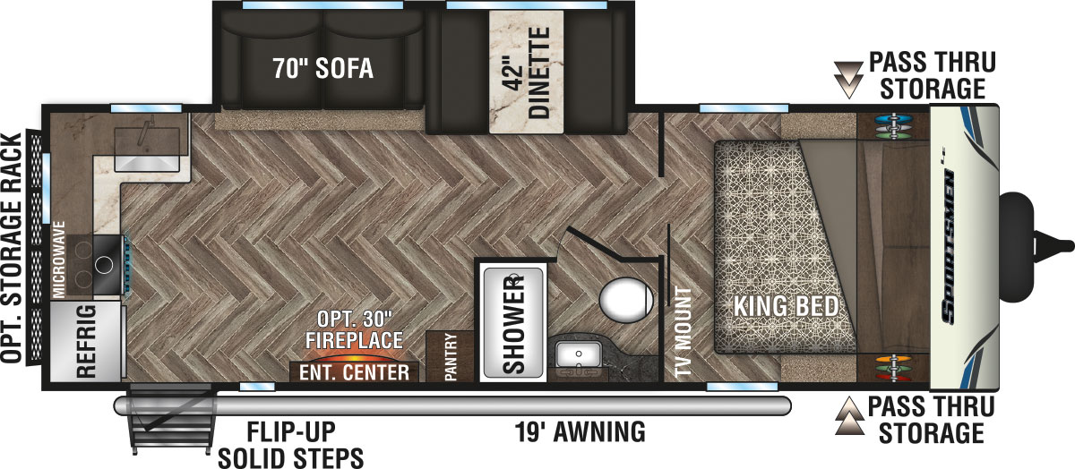 2020 KZ RV Sportsmen LE 241RKLE Travel Trailer Floorplan