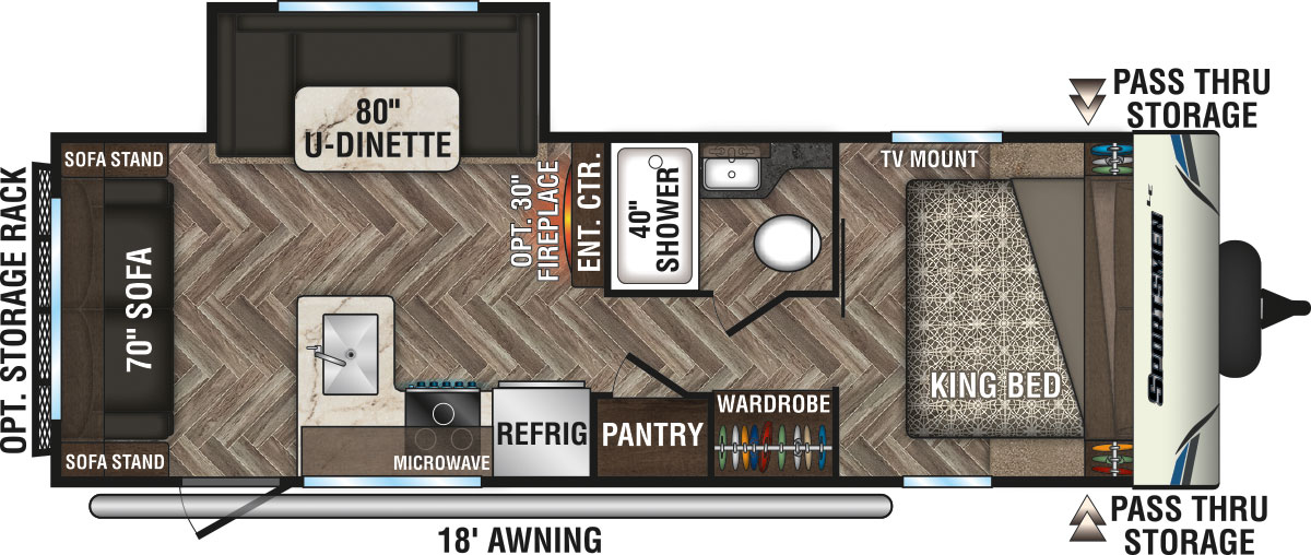 2020 KZ RV Sportsmen LE 251RLLE Travel Trailer Floorplan