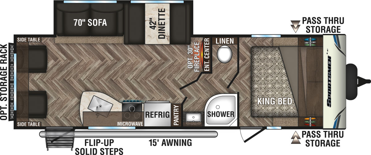 2020 KZ RV Sportsmen LE 261RLLE Travel Trailer Floorplan